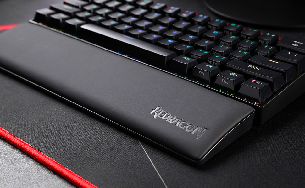 Redragon P035 Meteor S Keyboard Wrist Rest Pad Soft Memory Foam w/ Anti-Slip Rubber Base For 60% 61 Keys Compact Size